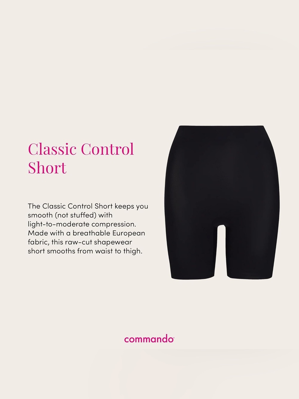 Commando Seamless Control Short - Black PR21-225